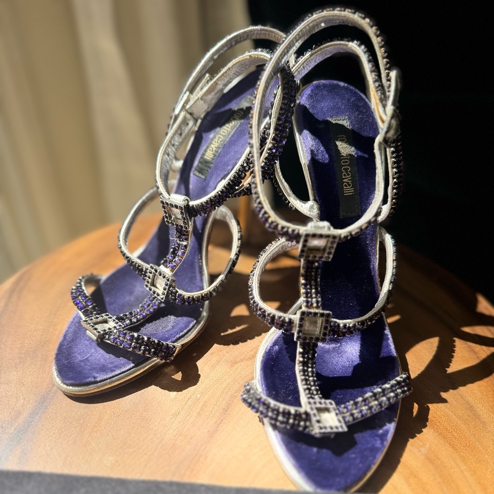Roberto Cavalli Swarovski Crystal Jeweled purple